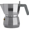 Alessi - Espresso kaffemaskine - 3 kopper - Grå aluminium