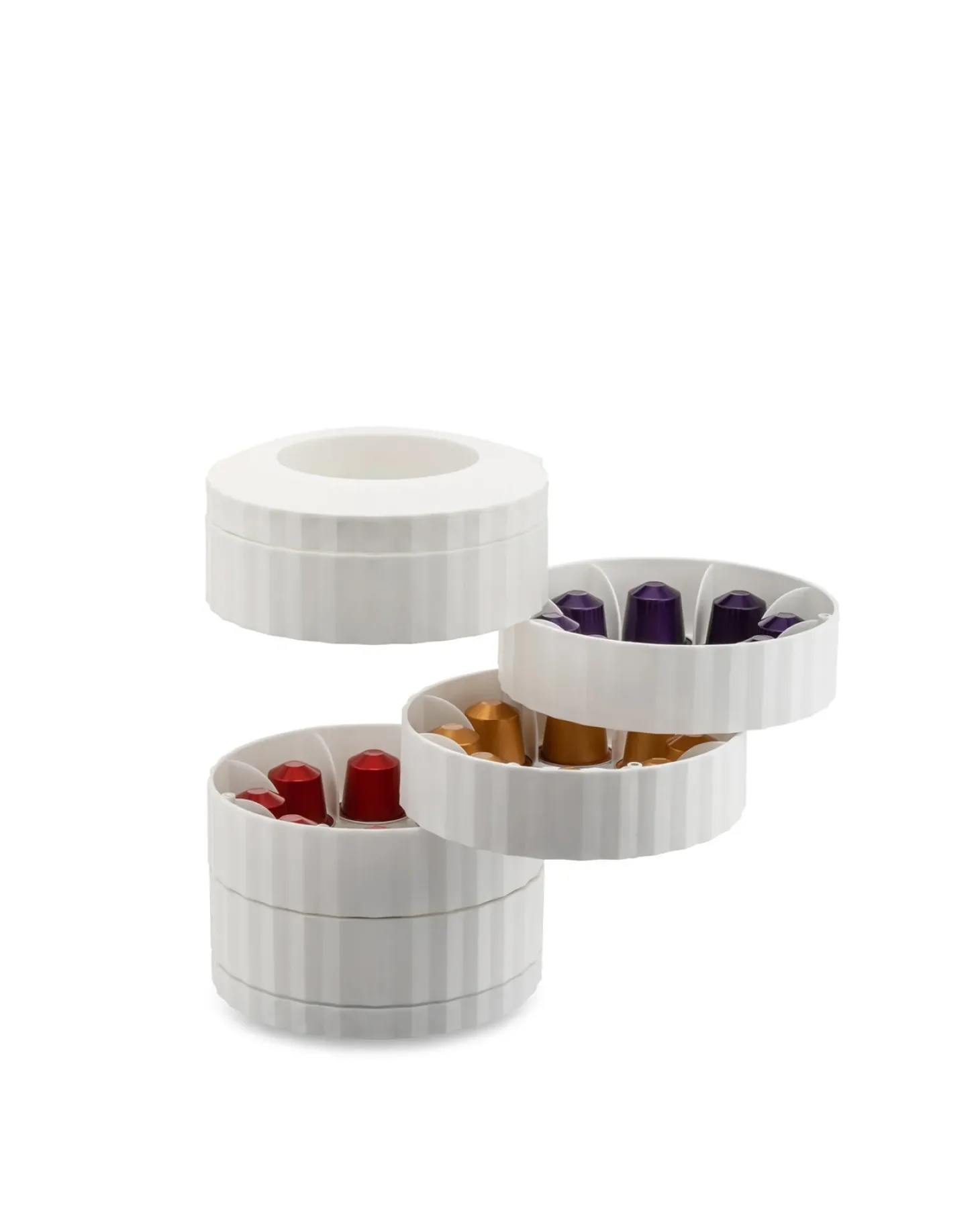 Alessi - Kaffekapselholder - Plissé - Hvid