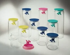 Alessi - Opbevaringsglas - Gianni - Sort låg m. figur - 140cl
