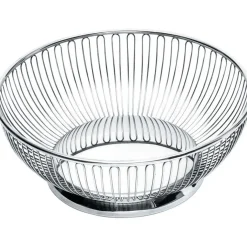 Alessi - rund basket i poleret stål - Frugtskål Ø15 cm