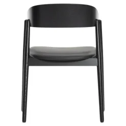 Andersen furniture - AC2 Armstol - Sort Læder, sorte ben