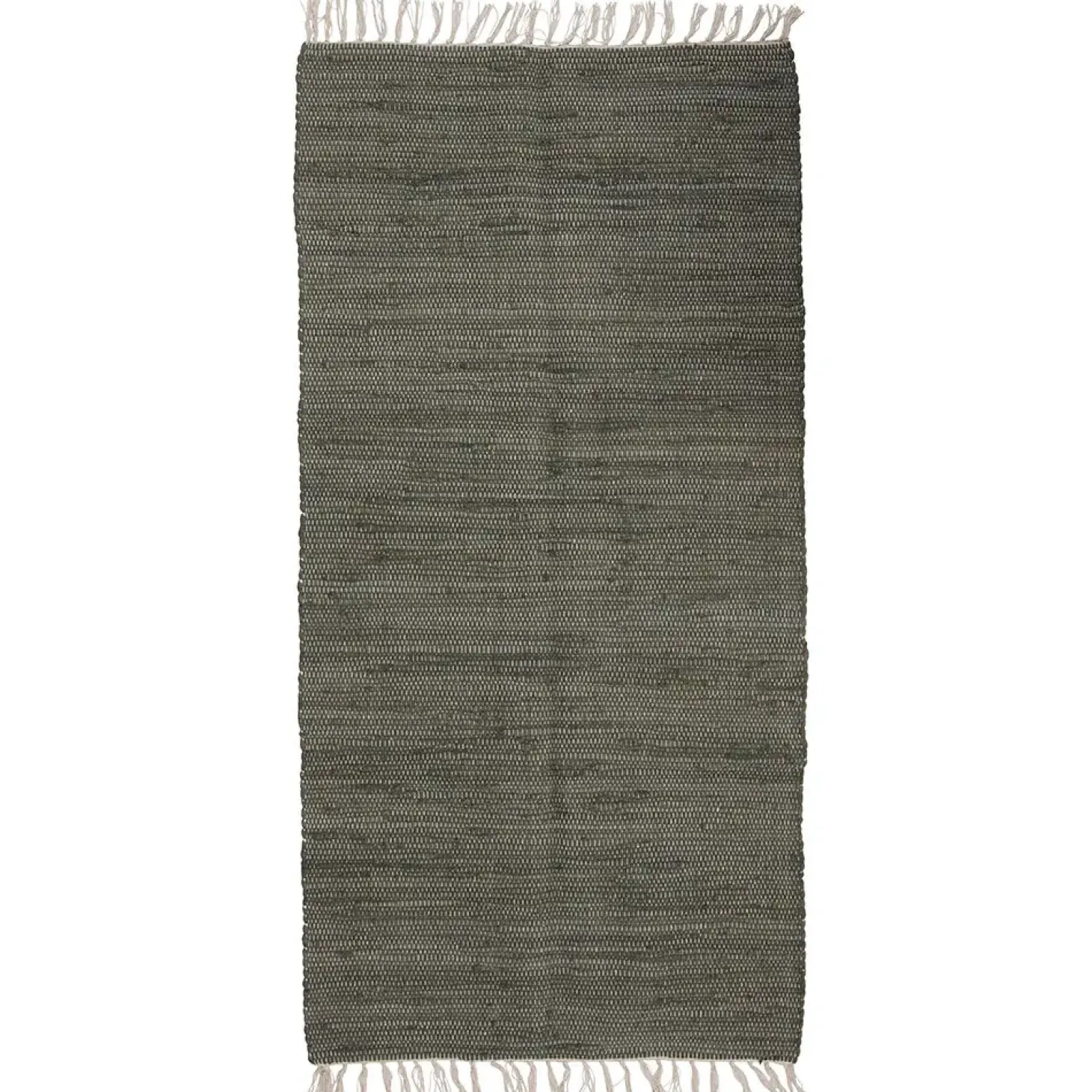 Bahne - Bomuldstæppe med frynser 70x140 - OLIVE
