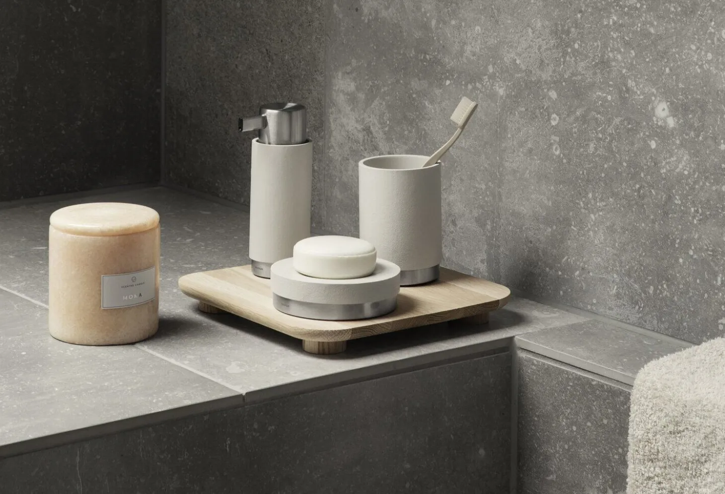 Blomus - Scented Marble Candle - Moonbeam - FRABLE