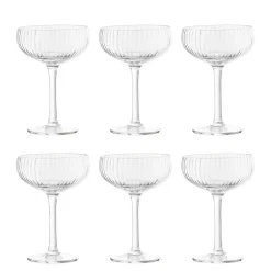 Bloomingville - Astrid Champagne Glas, Multipak, Klar, Glas - 6 stk.