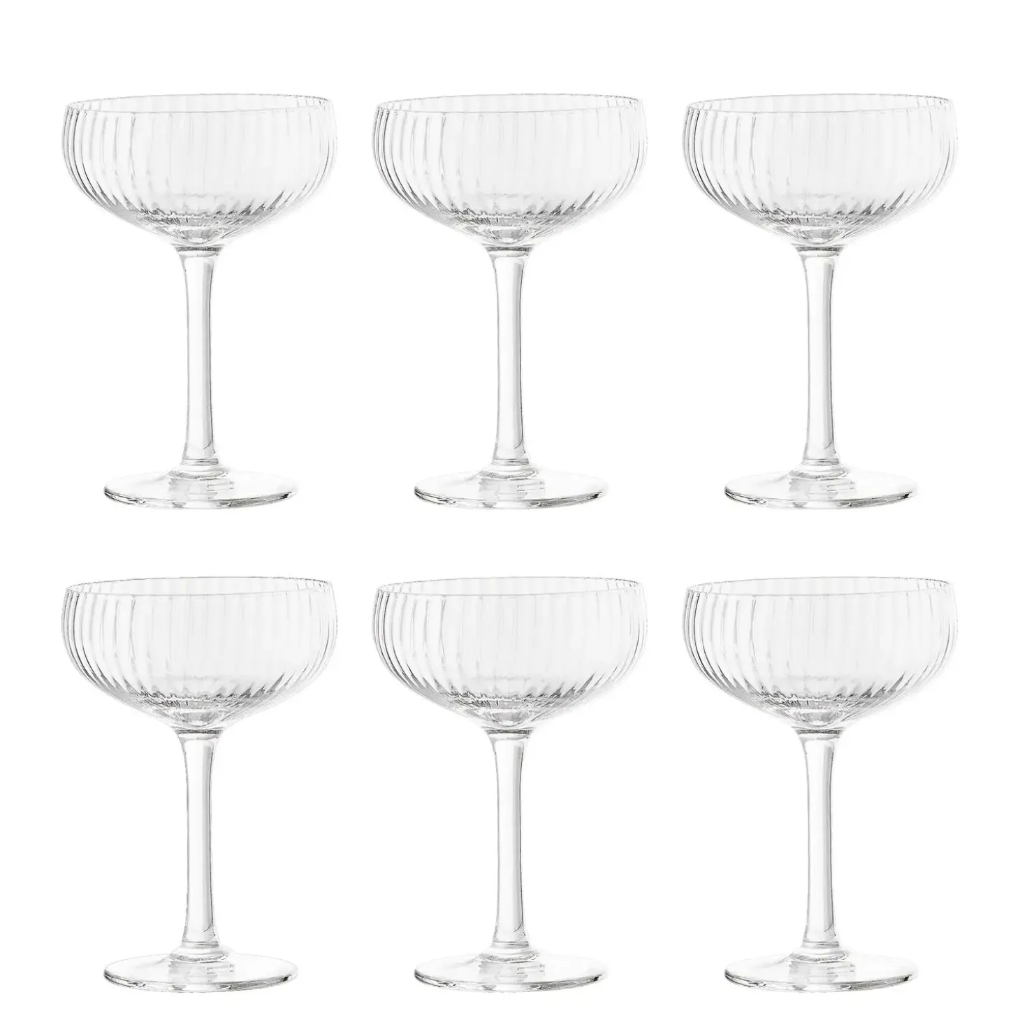 Bloomingville - Astrid Champagne Glas, Multipak, Klar, Glas - 6 stk.