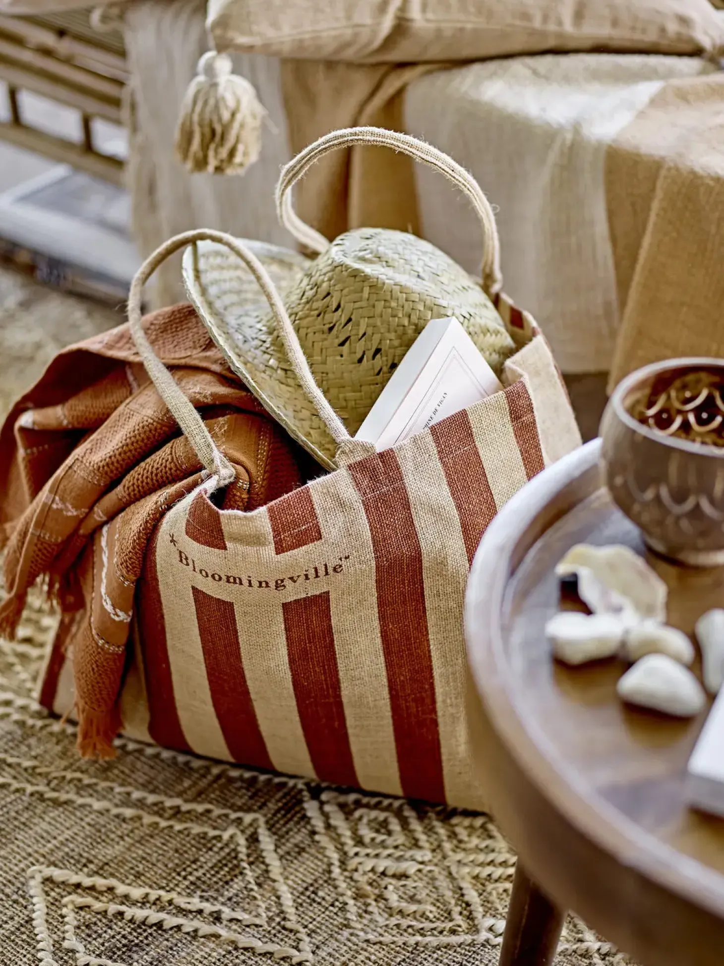 Bloomingville - Bergamo Indkøbspose, Brun, Jute