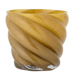 Bloomingville - Callo Urtepotteskjuler / Vase, Gul, Glas, 17x15 cm