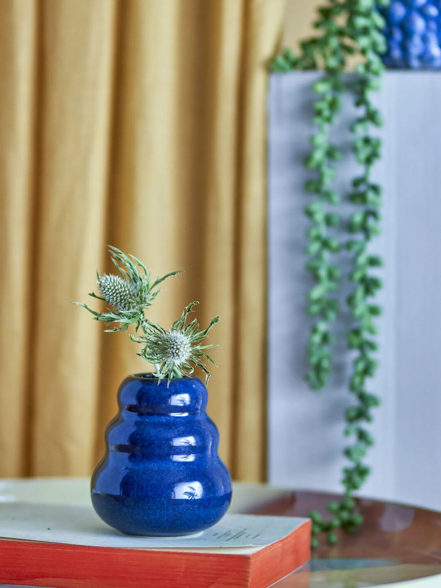 Bloomingville - Faramir Vase, Blå, Stentøj