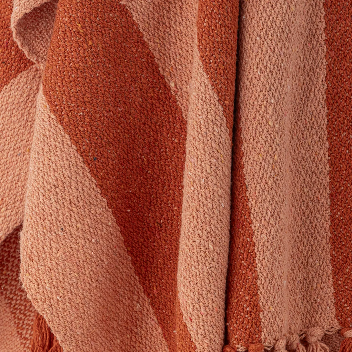 Bloomingville - Frello Plaid, Orange, Genanvendt Bomuld