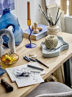 Bloomingville - Harri Vase, Blå, Glas