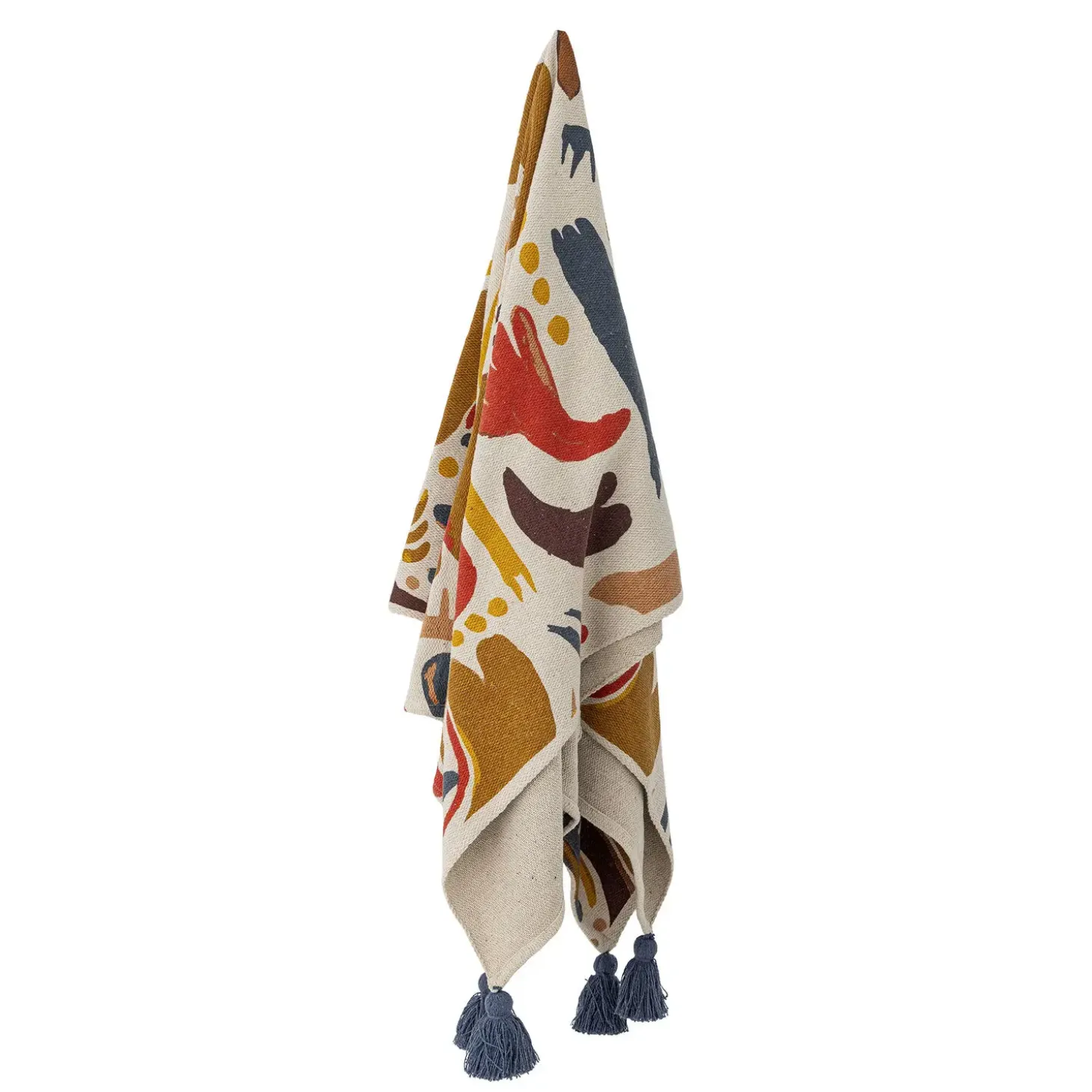 Bloomingville - Horus Plaid, Orange, Genanvendt Bomuld