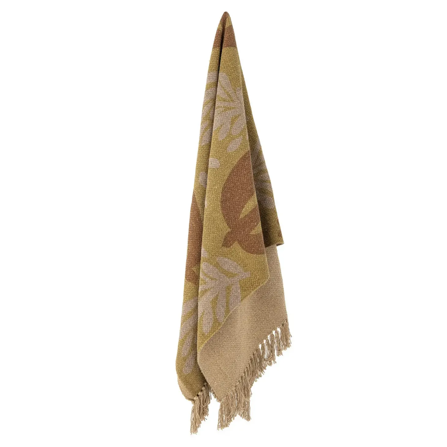 Bloomingville - Lark Plaid, Gul, Genanvendt Bomuld