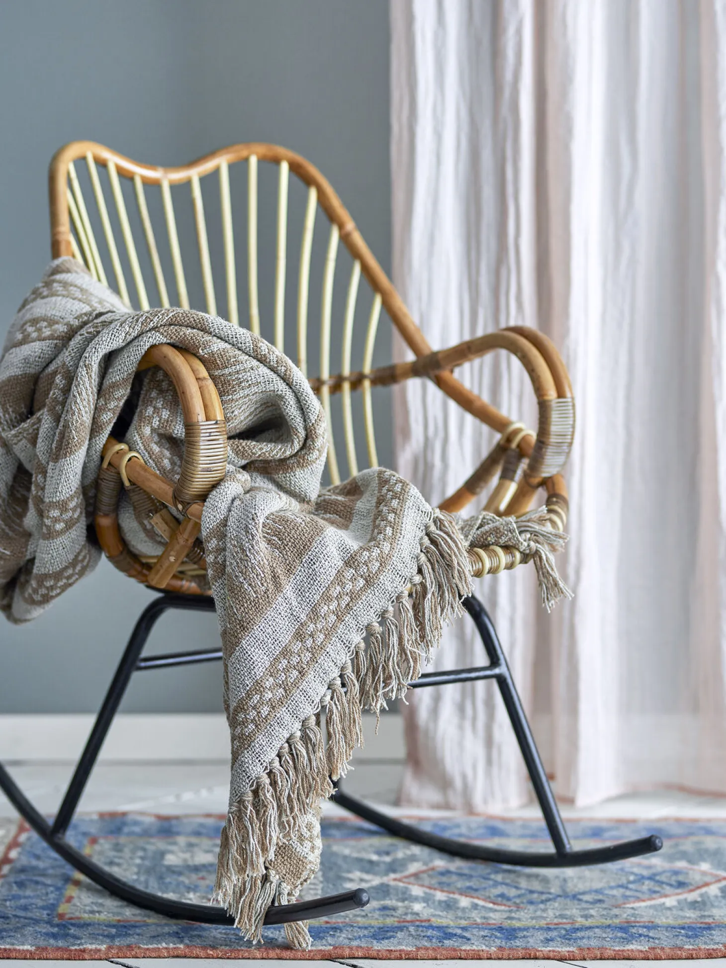 Bloomingville - Marmi Plaid, Brun, Genanvendt Bomuld
