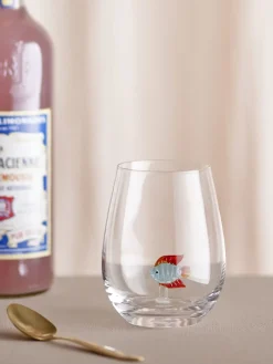 Bloomingville - Misa Drikkeglas med Fisk, Klar Glas