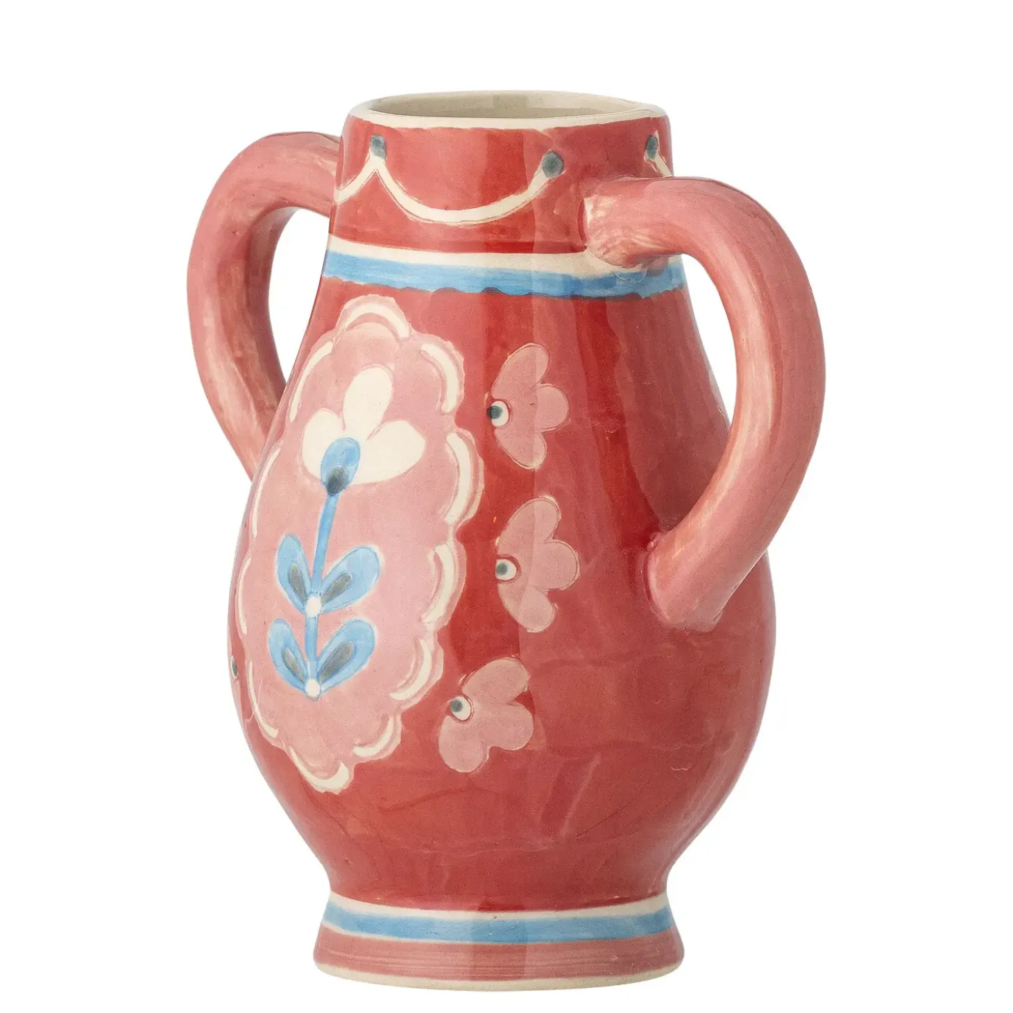 Bloomingville - Odina Vase, Rød, Stentøj