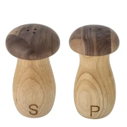 Bloomingville - Rahim Salt & Peber Set, Brun, Gummitræ