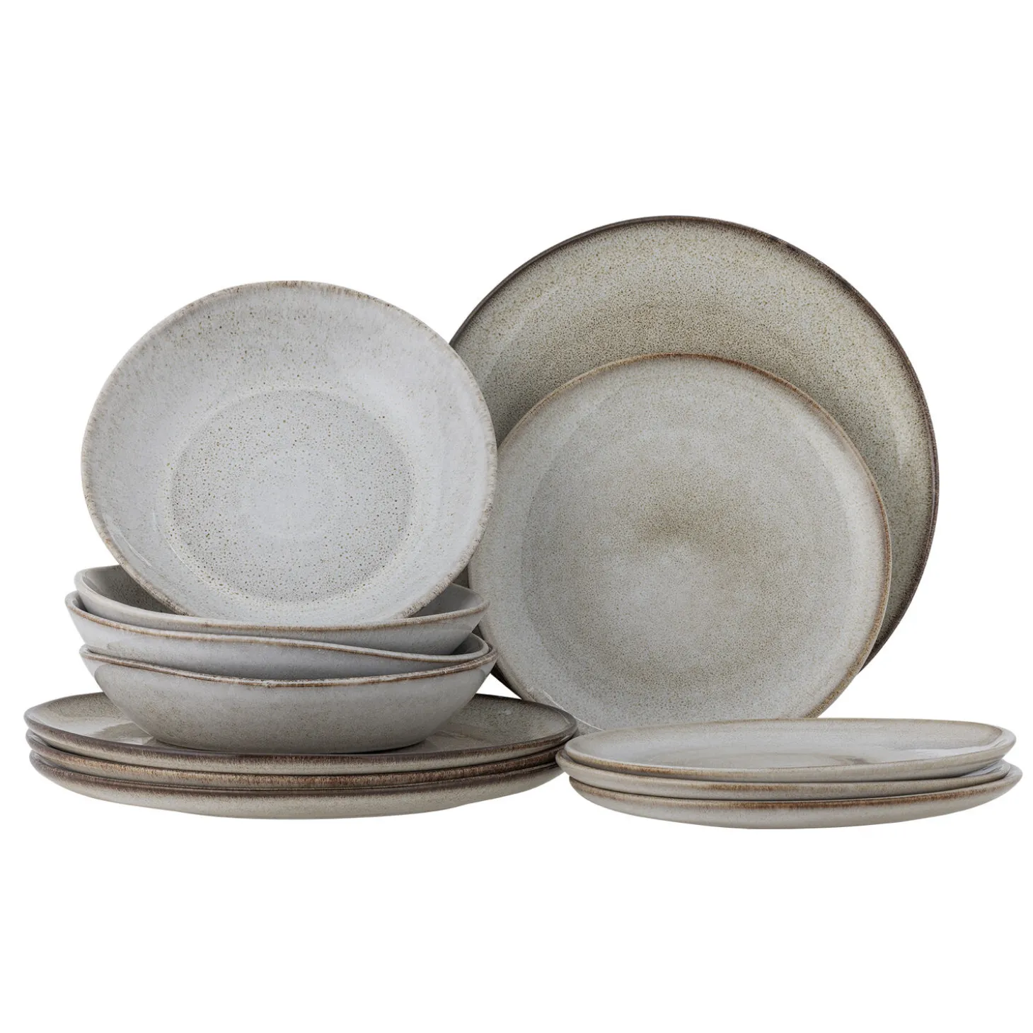 Bloomingville - Sandrine Bordservice Sæt, Natur, Stentøj