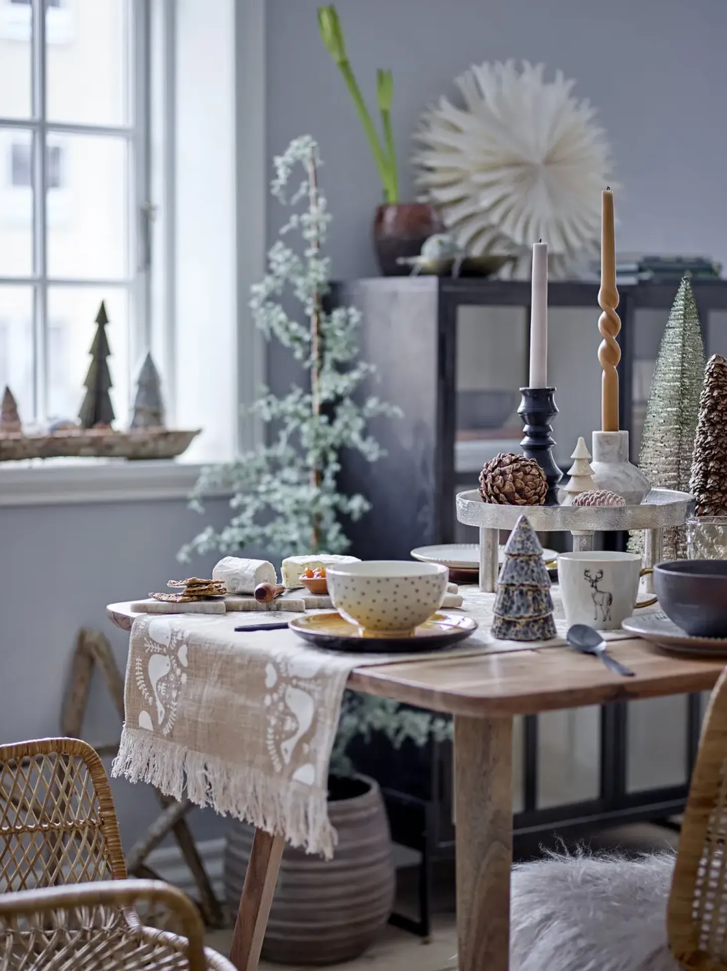 Bloomingville - Twist Stearinlys, Brun, Parafin, sæt med 2 styk