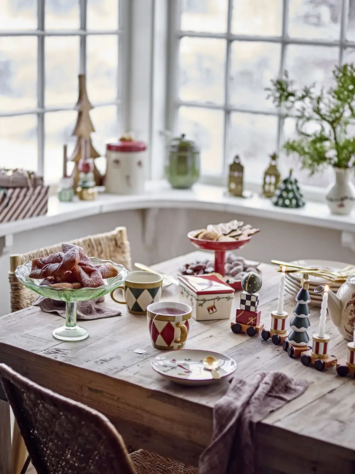 Bloomingville - Yule Juletallerken, Natur, Stentøj - 2 styk - Ø 16 cm