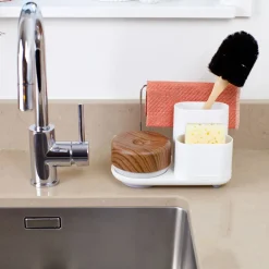 Bosign - Opvaskesæt - Do-Dish Caddy Plus - Hvid/Mørkt træ