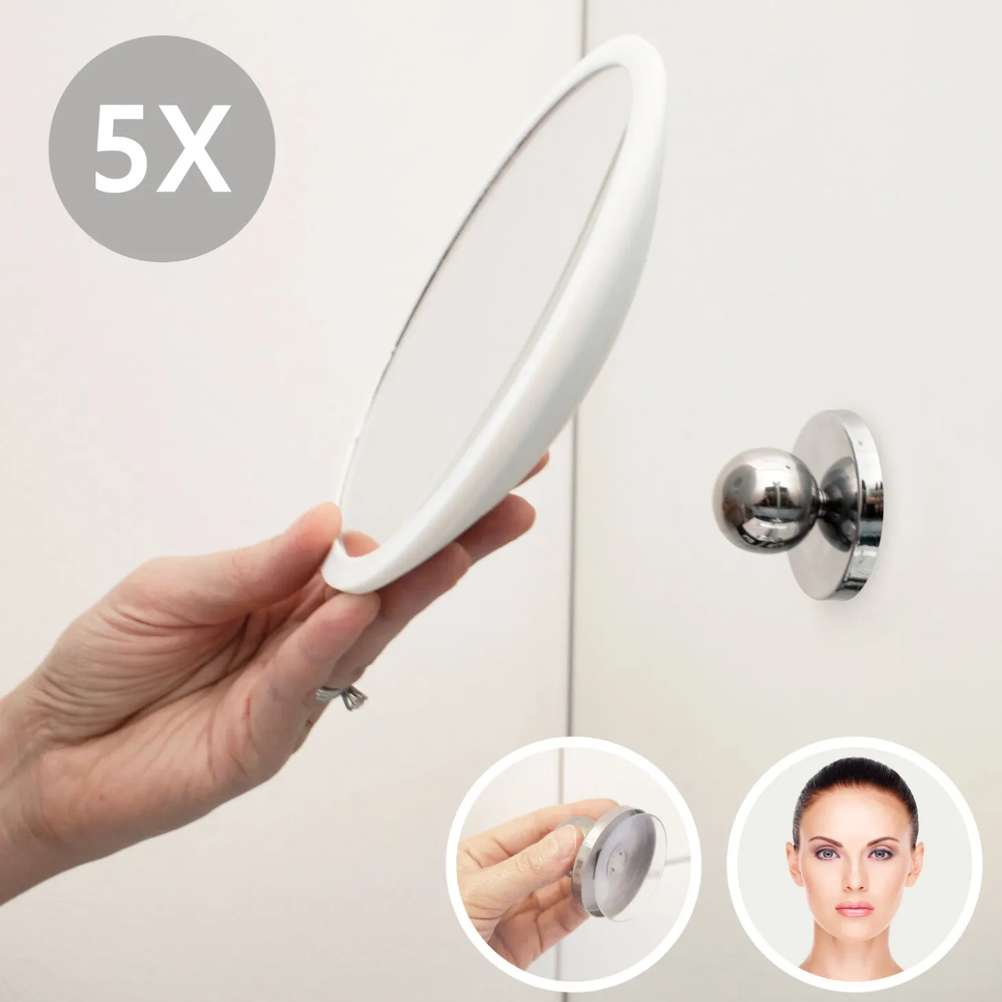 Bosign - PLUS Aftageligt Make-up spejl X5 - Hvid