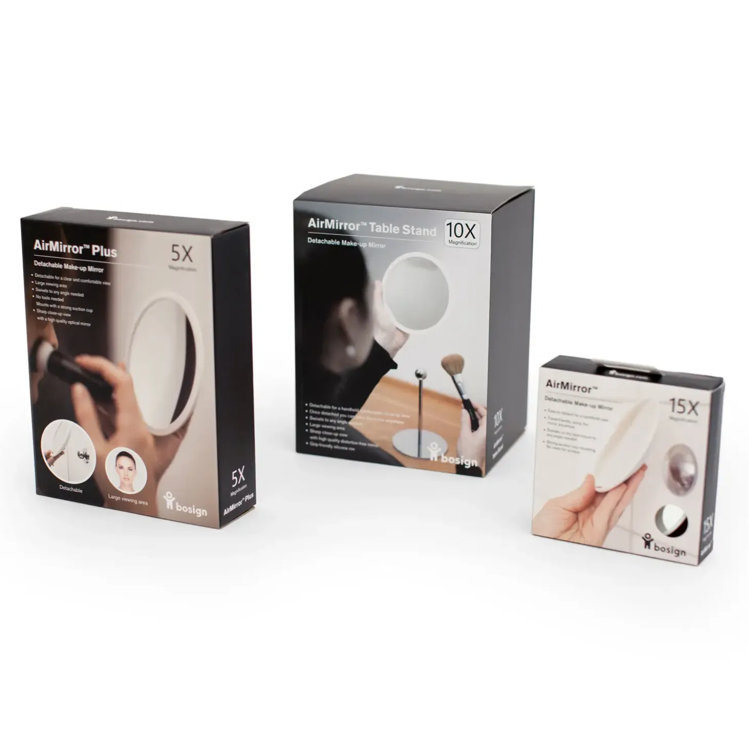 Bosign - PLUS Aftageligt Make-up spejl X5 - Hvid