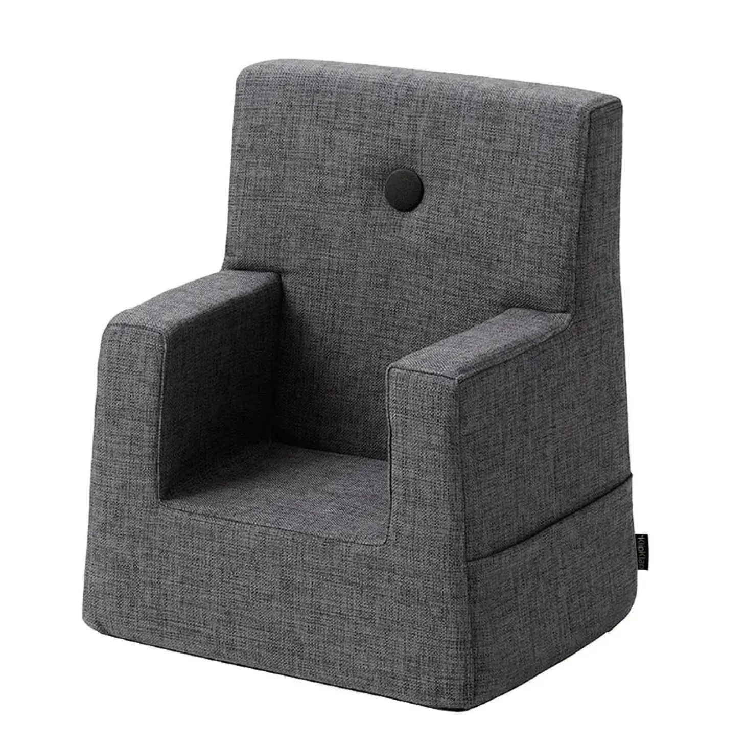 Børnestol fra by KlipKlap - bluegrey w. grey button