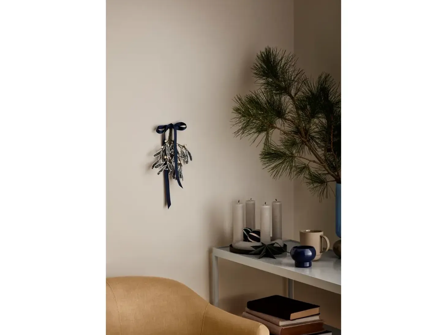 Broste Copenhagen - Fyrfadsstage "Agathe" - Yellow/Blush/Blue - Sæt af 3