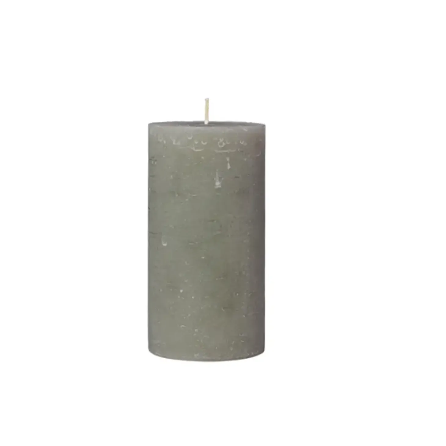 Broste Copenhagen - Rustik bloklys - Ø7 x H13,5 cm - Grape Leaf Green