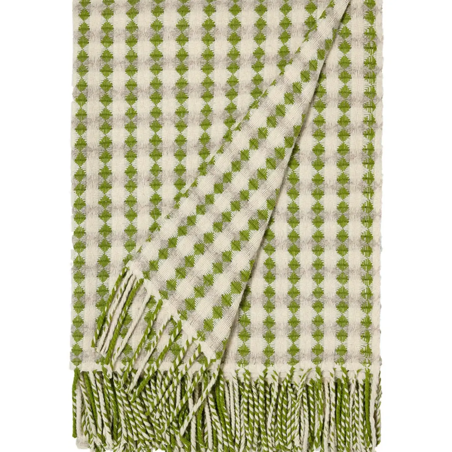 Burel Factory - Azulejo Biocolor - Plaid/tæppe - Light green and Light Grey - 180x130 cm