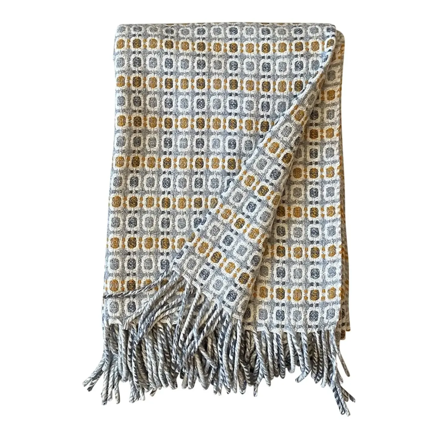 Burel Factory - Vintage plaid/tæppe - Light grey / Melange Grey