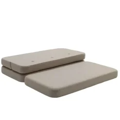By KlipKlap - KK 3 Fold sofa XL 140 cm - Beige med sandfarvet knapper