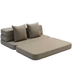 By KlipKlap - KK 3 Fold sofa XL 140 cm - Sandfarvet med sand knapper