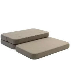 By KlipKlap - KK 3 Fold sofa XL 140 cm - Sandfarvet med sand knapper