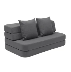 By KlipKlap - KK 3 Fold sofa 120 cm - Blågrå med grå knapper