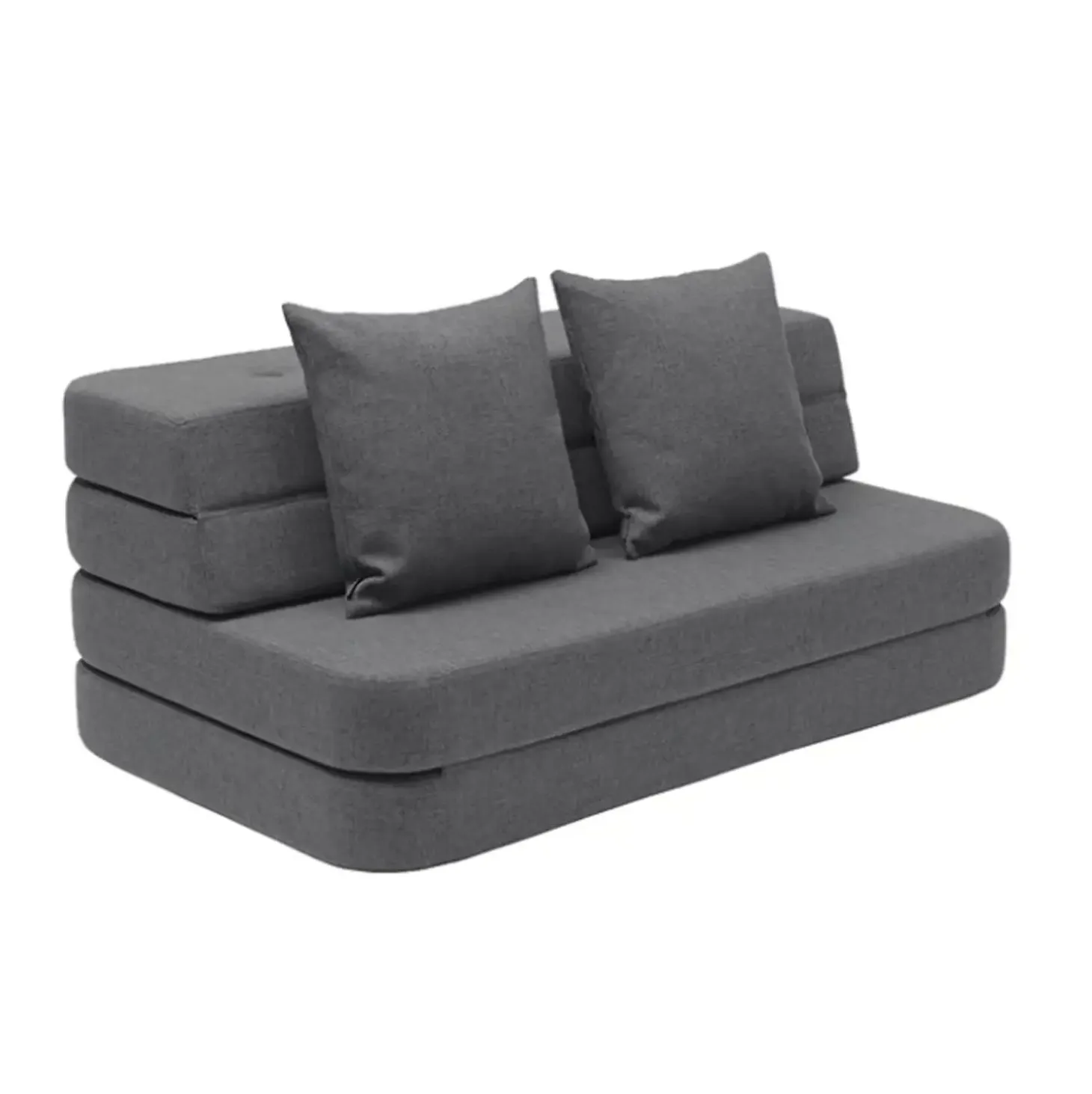 By KlipKlap - KK 3 Fold sofa 120 cm - Blågrå med grå knapper