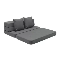 By KlipKlap - KK 3 Fold sofa 120 cm - Blågrå med grå knapper