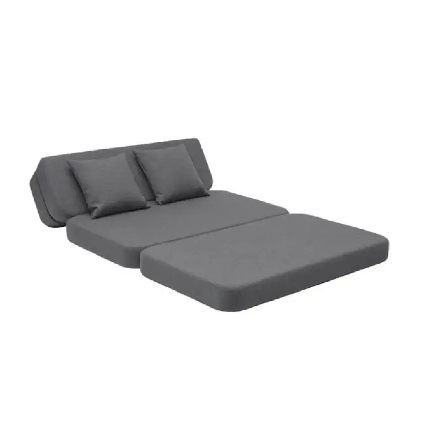 By KlipKlap - KK 3 Fold sofa 120 cm - Blågrå med grå knapper