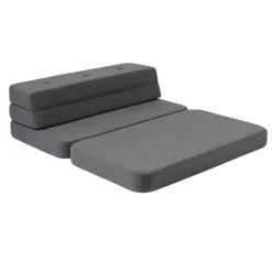 By KlipKlap - KK 3 Fold sofa 120 cm - Blågrå med grå knapper