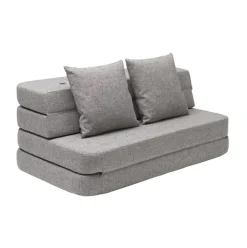 By KlipKlap - KK 3 Fold sofa XL 140 cm - Multigrå med grå knapper