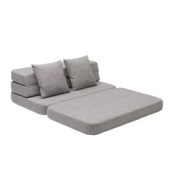 By KlipKlap - KK 3 Fold sofa XL 140 cm - Multigrå med grå knapper