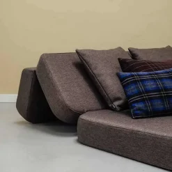 By KlipKlap - KK 3 Fold sofa XL 140 cm - Brun m. sandfarvede knapper