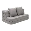By KlipKlap - KK 3 Fold sofa 120 cm - Grå med grå knapper