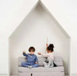By KlipKlap - KK 3 Fold sofa 120 cm - Grå med grå knapper