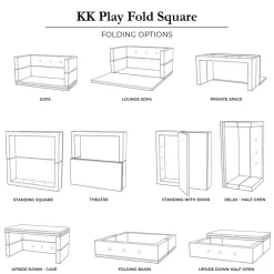 By klipklap - KK Play Fold - Square - Blå Grå m. Grå