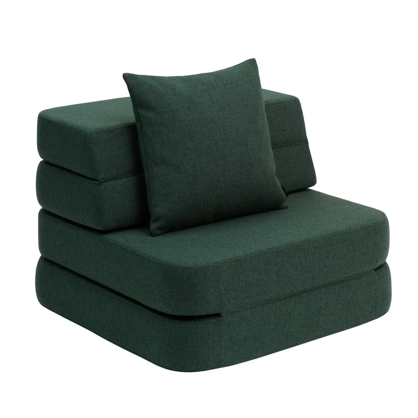 by KlipKlap - Sofa - KK 3 Fold Sofa Single Soft - Deep Green w. Light Green - Grøn