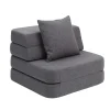by KlipKlap - Sofa - KK 3 Fold Sofa Single Soft - Blue Grey w. Grey - Blå/Grå