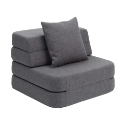 by KlipKlap - Sofa - KK 3 Fold Sofa Single Soft - Blue Grey w. Grey - Blå/Grå