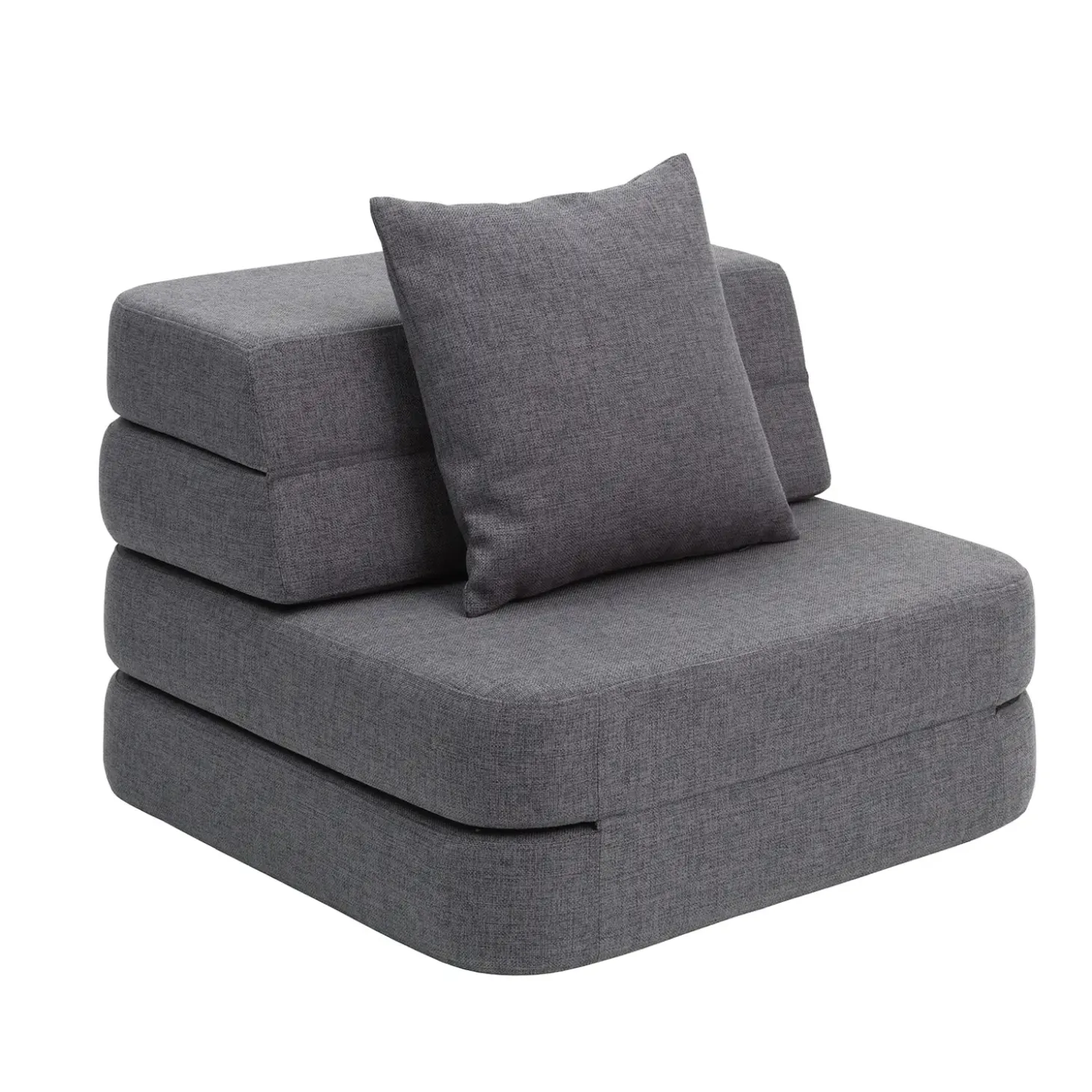 by KlipKlap - Sofa - KK 3 Fold Sofa Single - Blue Grey w. Grey - Blå/Grå
