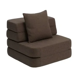 by KlipKlap - Sofa - KK 3 Fold Sofa Single - Brun m. sandfarvet knap